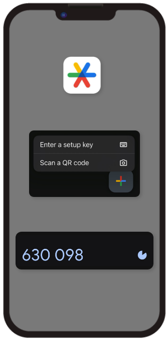 Authenticator steps graphic
